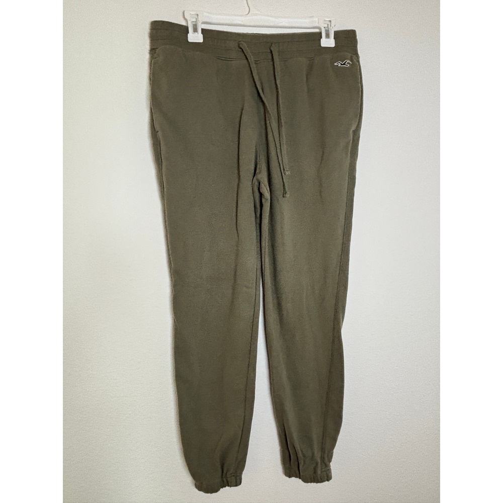 Hollister Must-Have Collection Joggers Mens Large Olive Green Fleece Sweatpants